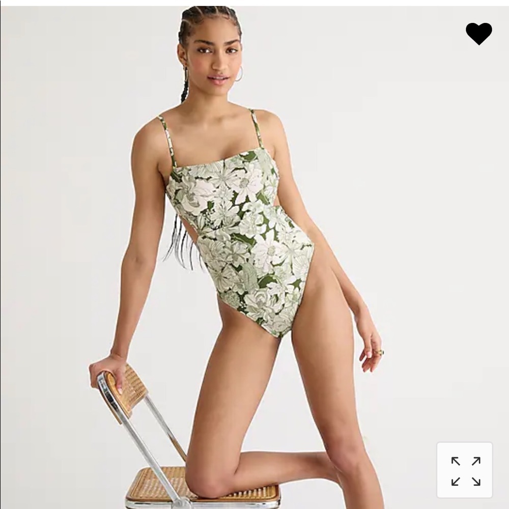 Cutout tie-back one-piece in Liberty® Linear fabric